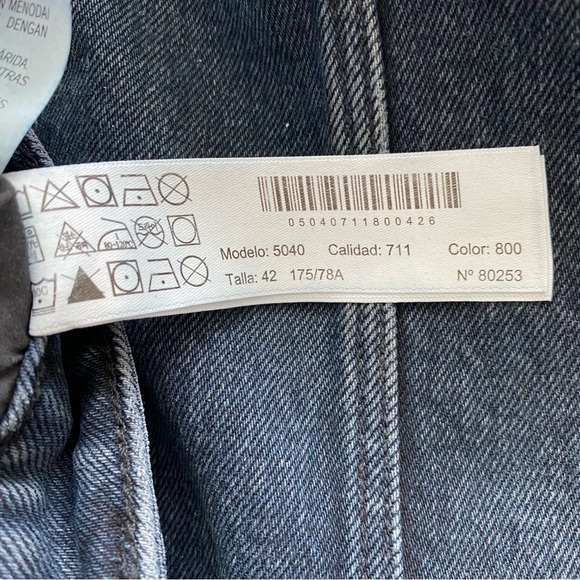 Massimo Dutti blue jeans seamed straight leg denim baggy 5040/711 EUR 42 USA 10 - Picture 10 of 16